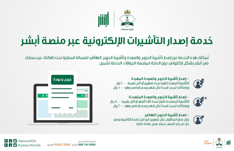 ما هي شروط تمديد تأشيرة خروج وعودة