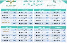 متى  موعد الفصل الاول 1444 في السعودية 