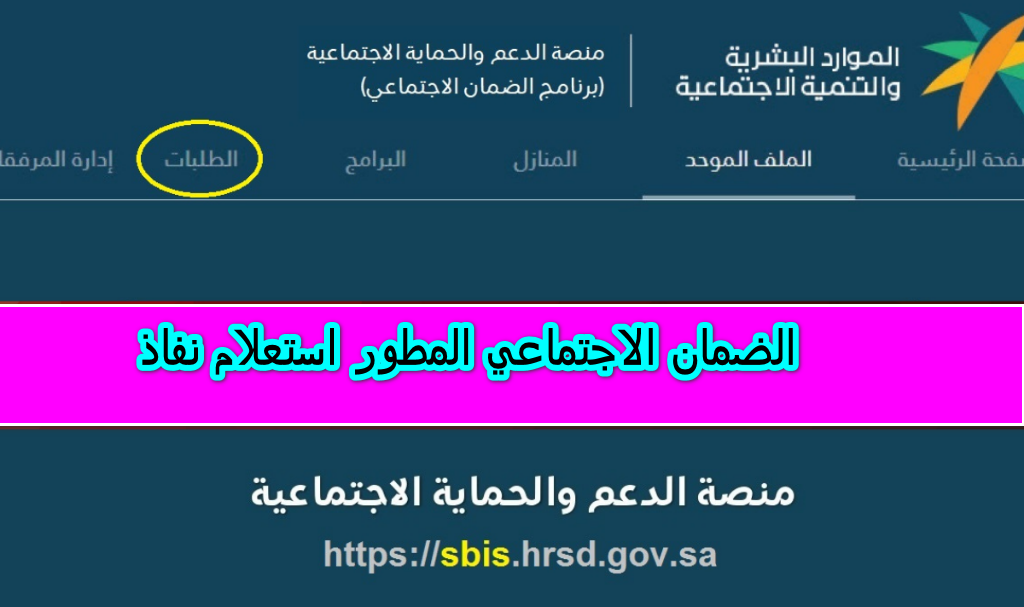 الضمان الاجتماعي المطور استعلام نفاذ