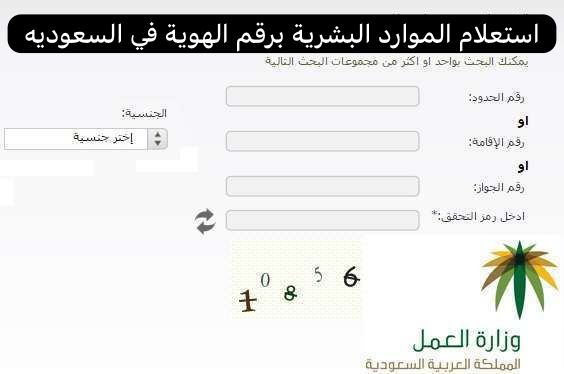 استعلام الموارد البشرية برقم الهوية