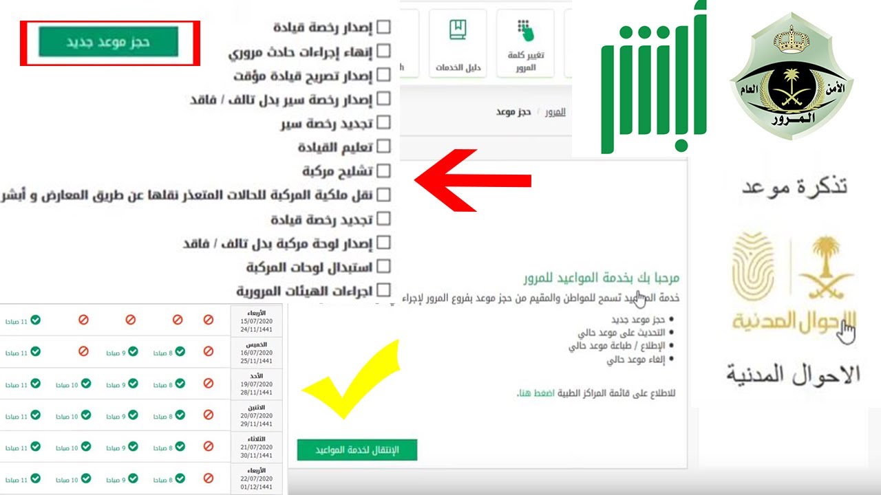حجز موعد الفحص الدوري